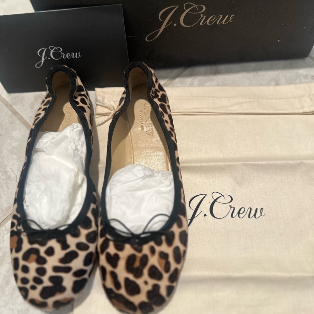 J. Crew Leopard Haircalf  Ballet Flats - Picture 3 of 6